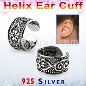 ehvcf24 piercing helix tipo ear cuff plata esterlina corazon tribal distribuidor