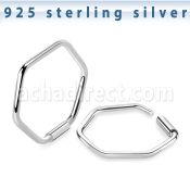 endh silver endless nose hoop hexagon shape design
