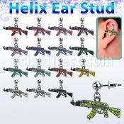 erbd631 piercing oreja helix acero quirurgico bola miniatura ak47 negro venta