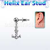 erbd699 piercing oreja helix acero quirurgico bola ancla lisa cuerda vendido por pieza venta