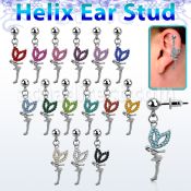 erbd7 piercing oreja helix acero quirurgico bola hada cristal vendido por pieza mayorista