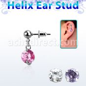 erbz383 piercing para helix acero quirurgico bola gemelas zirconia redonda 10mm s venta