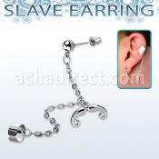 erdl18 falsa esclava acero inoxidable helix clip colgante bigote frances mayorista