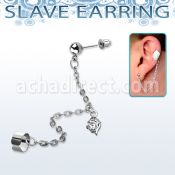 erdl4 falsa esclava helix clip acero inoxidable delfin colgado zirconia vendida por pieza no por par distribuidor mayorista