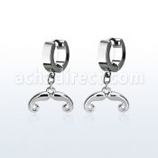 erh516 par pendientes huggie oreja acero inoxidable brillo espejo colgante bigote frances mayorista