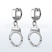 erh765 huggie acero inoxidable colgante esposas grabado freedom plata mayorista