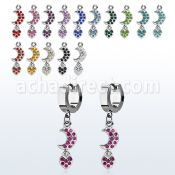 erhmh par pendientes huggie oreja acero inoxidable brillo espejo colgante luna corazon distribuidor