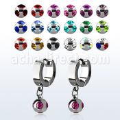 erhmj6 par pendientes huggie oreja acero inoxidable brillo espejo colgante bolas multi joya 6mm distribuidor mayorista