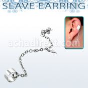 erzdld18 piercing oreja acero inoxidable zirconia redonda conectada falsa esclava helix clip colgante acero rayo venta