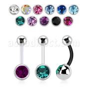 fbn1cg piercing ombligo bio flexible bola acero 8mm joya bisel bola 5mm acero liso al por mayor
