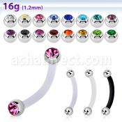 fbnejb25 banana ceja bio flexible bolas 2 5mm acero joya bisel venta