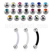 fbnejb3 banana ceja bio flexible bolas 3mm acero joya bisel distribuidor