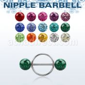 frnpe8 pezonera redonda acero quirurgico barbell acero 316l bolas multi cristal ferido 8mm mayorista