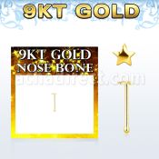 g9bst piercing nariz hueso oro 9 kts 0 6mm estrella oro liso 2 5mm mayorista