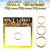 g9sel22 9k gold seamless ring 22g