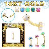 ggbno 18k gold threadless push pin banana 16g cabochon