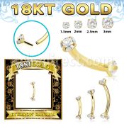 ggbnz 18k gold threadless push pin banana 16g cz