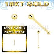 ggnbb1 18k gold nose bone 22g plain ball top