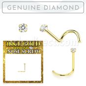 ggscdb15 18k gold nose screw 22g prong set diamond