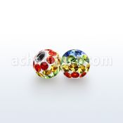 gmfr6 bola 6mm multi cristal ferido bandera gay rosca distribuidor