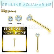 gnbge8 piercing nariz hueso oro 14 kts 0 6mm aguamarina 2mm distribuidor mayorista