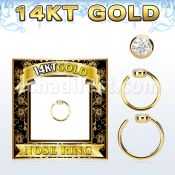 gnrz2 aro nariz oro 14 kts zirconia clara redonda 2mm venta