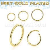 gpsegh18 18k gold plated silver hinged segment ring 18g