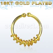 gpsep12a anillo septum falso plata 925 oro 18 kts 1mm cuerda mitad 12mm venta