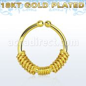 gpsep12e anillo septum falso plata 925 oro 18 kts 1mm tres cuerdas envueltas alrededor tercio anillo 12mm distribuidor