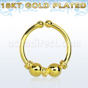 gpsep12l anillo septum falso plata 925 oro 18 kts 1mm bolas tres alambres 12mm distribuidor