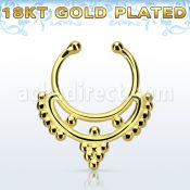 gpsepd4 falso septum plata 925 oro 18 kts 1mm minimalista indio 12mm al por mayor