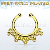gpsepd5 falso septum plata 925 oro 18 kts 1mm elaborado indio 12mm al por mayor