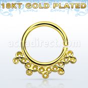 gpsepv5 aro septum plata 925 oro 18 kts 1mm elaborado indio 8mm al por mayor