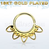gpsepv6 aro septum plata 925 oro 18 kts 1mm corazon indio 8mm mayorista