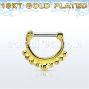 gsepn14 septum clicker plata 925 oro 18 kts barra cierre acero 316l decorado bolas grandes barra 14 516 6mm 8mm venta