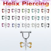 heud12 piercing helix estribo acero quirurgico una barra bola colgante mariposa pequena colgante laton chapado plata interno