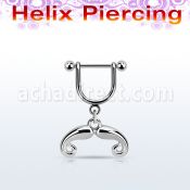 heud6 piercing helix estribo acero quirurgico barbell bola 3mm colgante bigote frances distribuidor mayorista
