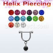 heufr5s piercing helix estribo acero quirurgico barbell bolas 3mm 5mm multi cristal ferido 8mm distribuidor