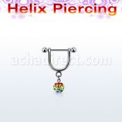 heugfr5 piercing helix estribo acero quirurgico barbell bolas 3mm 5mm multi cristal ferido colores arcoiris orgullo gay 8mm venta