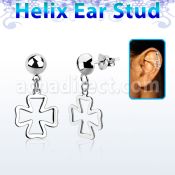 hexvd19 piercing helix plata esterlina 925 lisa cruz eja distribuidor mayorista
