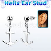 hexvd22 piercing helix plata esterlina 925 lisa ancla lisa eja venta