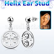 hexvd26 piercing helix plata esterlina 925 lisa letra china eja mayorista