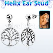 hexvd4 piercing helix plata esterlina lisa arbol vida plata 925 colgado eja mayorista