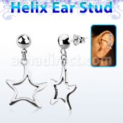 hexvd8 piercing helix plata esterlina lisa estrella plata 925 eja al por mayor
