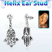 hexzd14 piercing helix plata esterlina zirconia 6mm colgante plata 925 mano fatima eja distribuidor mayorista