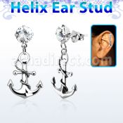 hexzd18 piercing helix plata esterlina 925 zirconia 6mm ancla cuerda eja distribuidor mayorista