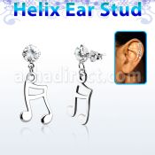 hexzd20 piercing helix plata esterlina 925 zirconia 6mm signo melodia colgado eja venta
