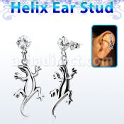 hexzd9 piercing helix plata esterlina zirconia 6mm lagarto colgado plata 925 eja distribuidor mayorista