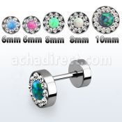 ifrdco plug falso acero quirurgico brillo espejo cristal opalo centro mayorista