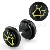 ilagr6 plug falso acrilico negro logo piel serpiente extra anillos goma 8mm distribuidor mayorista